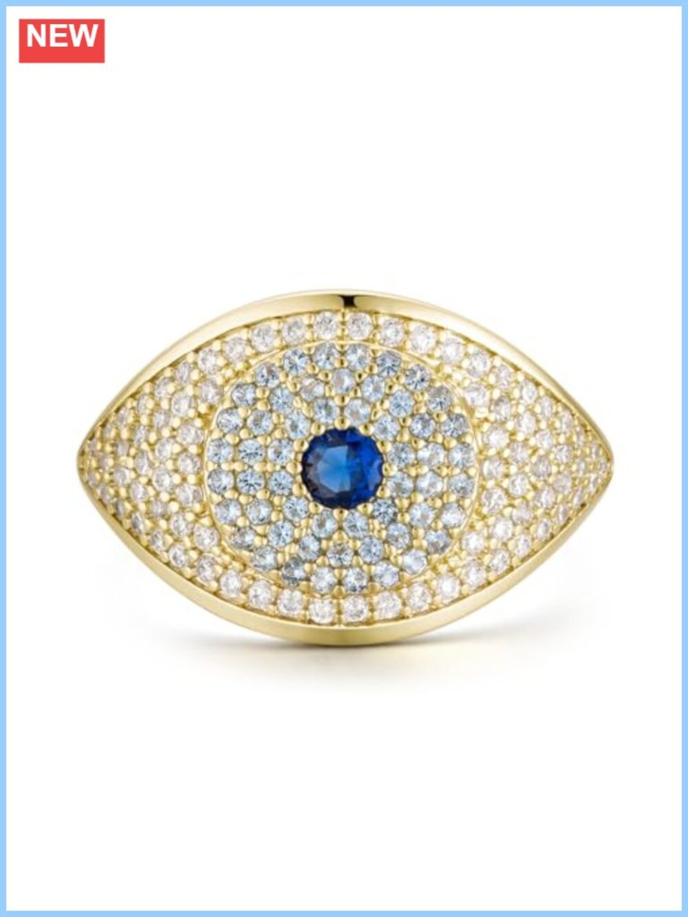 14K Gold Filled Evil Eye Ring Opal CZ Promise Ring Women Size 9